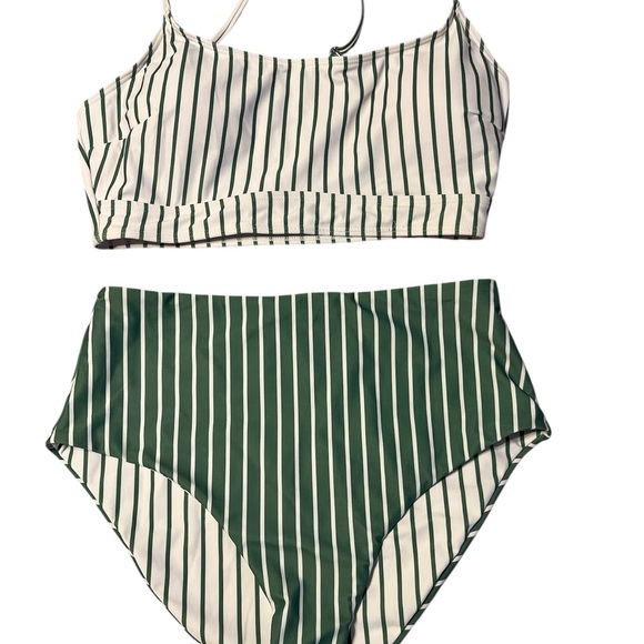 Herseas Striped Green and White Bikini Set - Picture 7 of 9